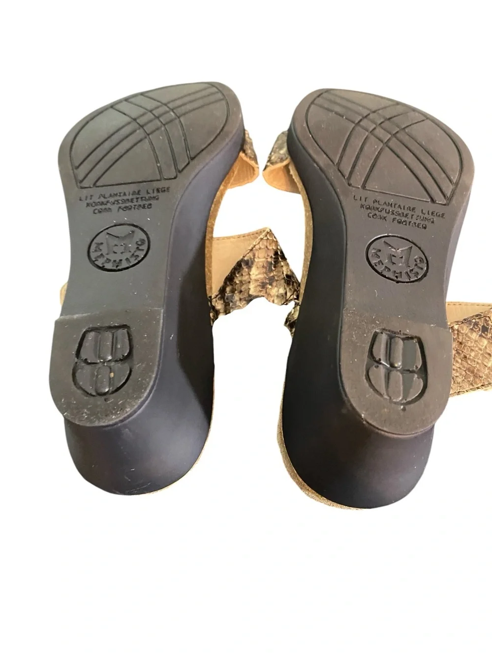 Women's Mephisto Air Relax  Snakeskin Print Wedge Slide Sandals Size 37
